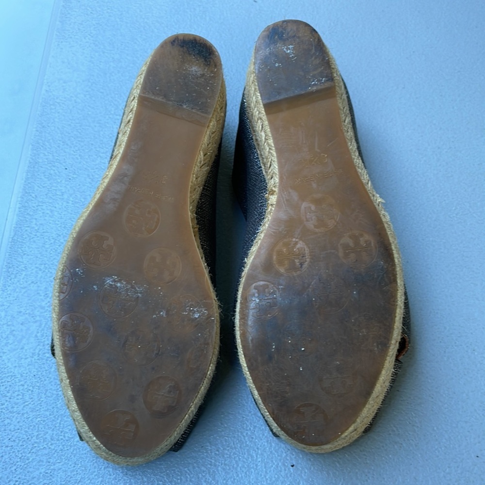 Tory Burch Filipa Espadrille Wedge Heel metallic size 8.5 - Picture 6 of 10